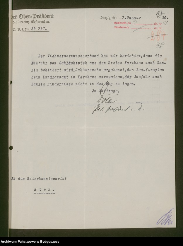 image.from.unit.number "[Korespondencja z nadprezydentem Prowincji Prus Zachodnich]"