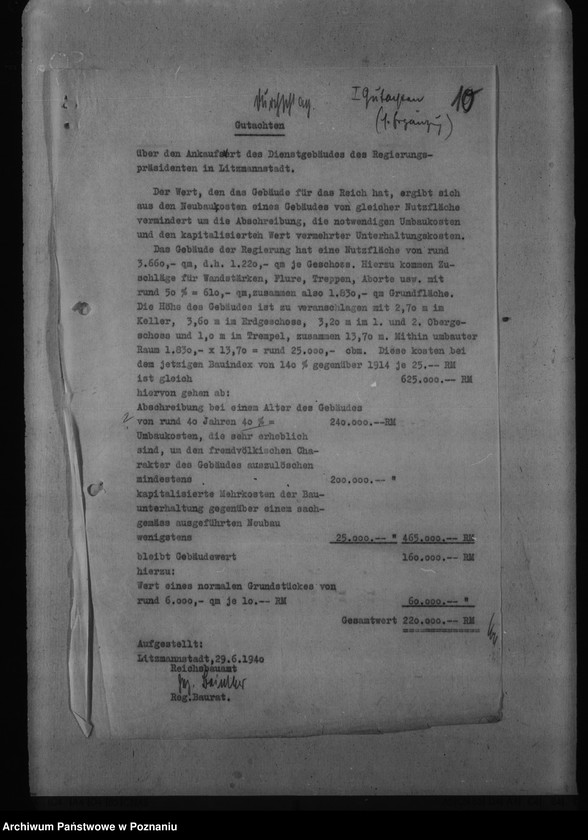 Obraz 19 z jednostki "Regierungsgebäude in Litzmannstadt - Łódź"