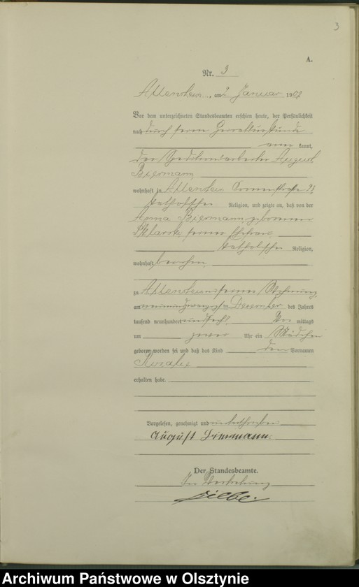 image.from.unit.number "Geburts-Haupt-Register Tom I, Nr 1-399"