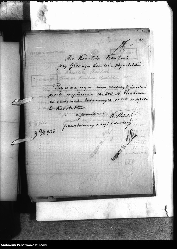 Obraz 14 z jednostki "Korespondencja Sekcji Budowlanej [z Komitetem Kontroli-rachunki, rozliczenia za wykonane prace]"