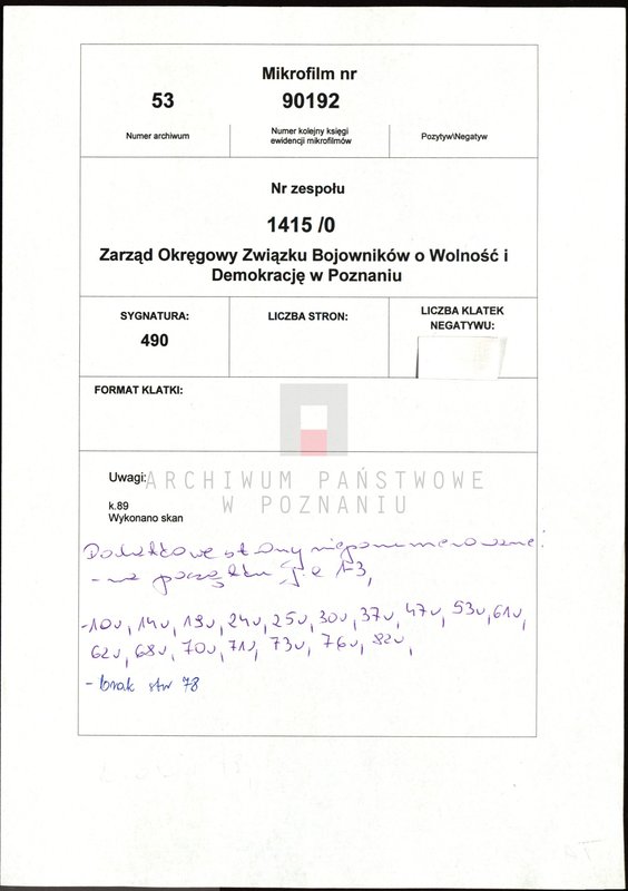 Obraz 2 z jednostki "Życiorysy powstańców wielkopolskich: W - tom ll /Walkowiak Jan - Wawrzynkowski Franciszek/."