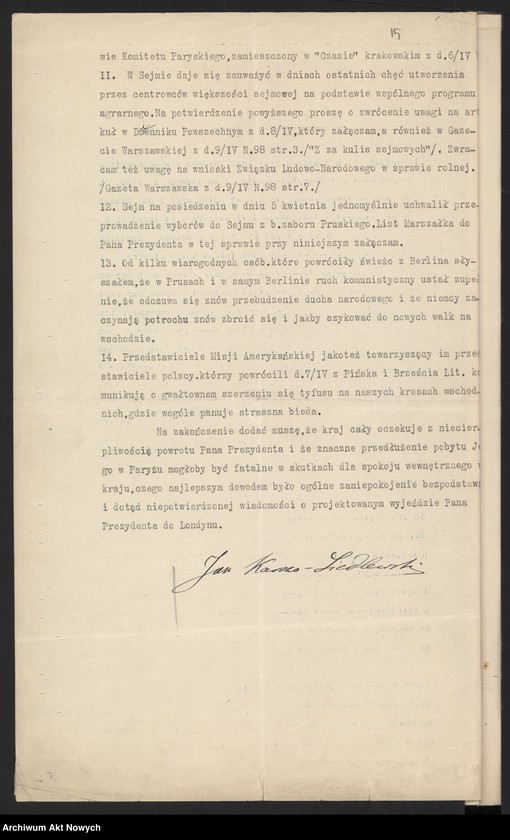image.from.unit.number "Raporty polityczne, wiadomości różne z Warszawy i Paryża; "Pro Memoria""