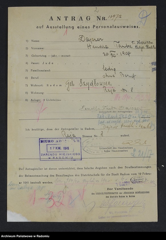 image.from.unit.number "[Wnioski o wydanie dowodów osobistych oraz nie odebrane dowody Dajczer - Dawidzon]"