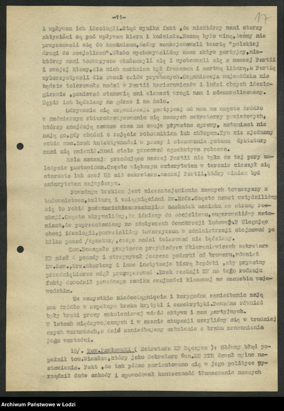 Obraz 18 z jednostki "Sprawozdanie [protokoły i rezolucje] z zebrań [oraz wykaz wojewódzkiego] aktywu partyjnego"