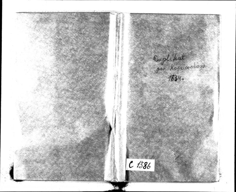 image.from.unit.number "Duplikat Aktów Urodzonych, Zaślubionych i Zeszłych Kościoła Parafialnego Kopciowskiego 1834 Roku"