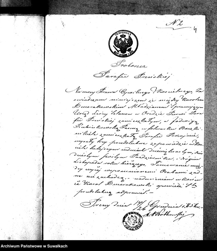 image.from.unit.number "Dowody do Akt Ślubnych z roku 1857 Suwałk"