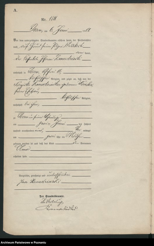 Obraz 5 z jednostki "Księga miejscowa urodzeń t. IV"