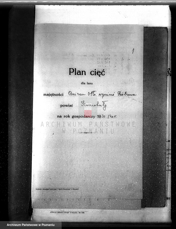 image.from.unit.number "Plan urządzenia gospodarstwa leśnego dla lasu majętności Otto Qiurama w gminie Piotrowo powiat szamotulski"