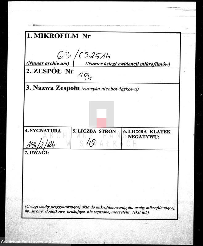 image.from.unit.number "[Dokumenty do akt małżeństw wyznania ewangelicko-augsburskiego zboru w Suwałkach]"