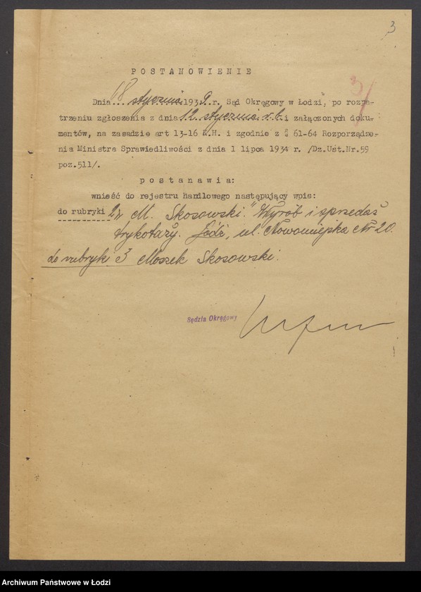 Obraz 5 z jednostki "Moszek Skoszowski – wyrób i sprzedaż trykotaży"