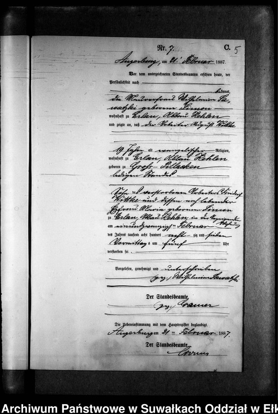 image.from.unit.number "Sterbe-Neben-Register des Preussischen Standes-Amtes Kehlen Kreis Angerburg"