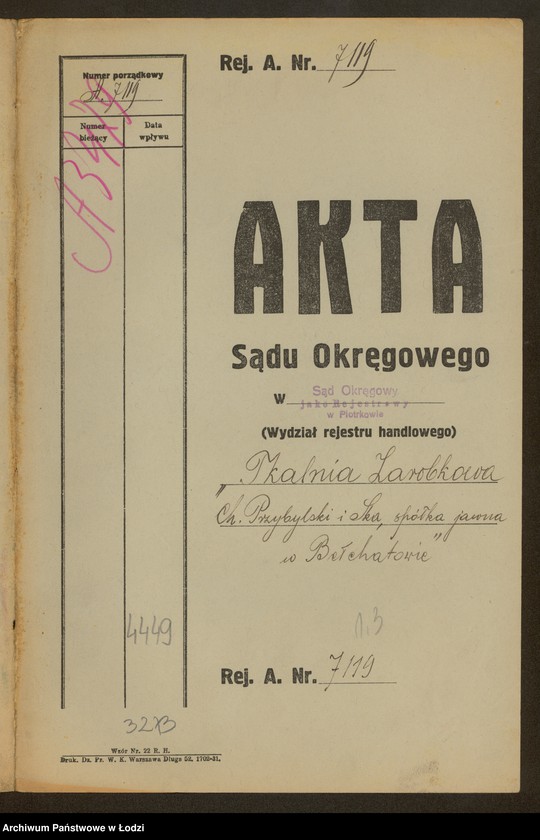 Obraz 2 z jednostki "Ch. Przybylski i S-ka – tkalnia zarobkowa w Bełchatowie"