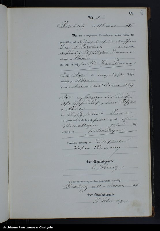 image.from.unit.number "Sterbe-Neben-Register Nr 1 - 71"