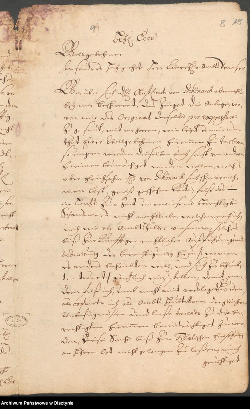 image.from.unit.number "In S. [Sachen] Gottfried von Schönaich Obristliet. [Obristlieutenant] Christoph Henrich von Gersdorff, Verweser zu Neidenburg [Nidzica], wegen Bier, und Brandtwein Schanks in Klein Lentzko [Mały Łęck]"