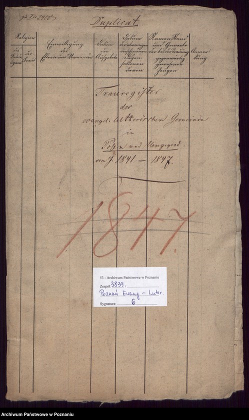 Obraz 2 z jednostki "Trauregister"