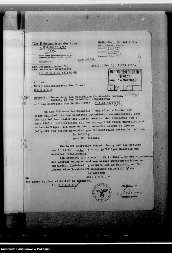 Obraz 13 z jednostki "Lowen, Konstantin - Umsiedler, urzędnik, Willy Woeste, Fischer, Wetter"