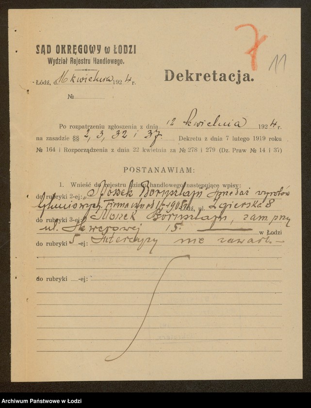 Obraz 13 z jednostki "Moszek Borensztajn- sprzedaż wyrobów tytoniowych"