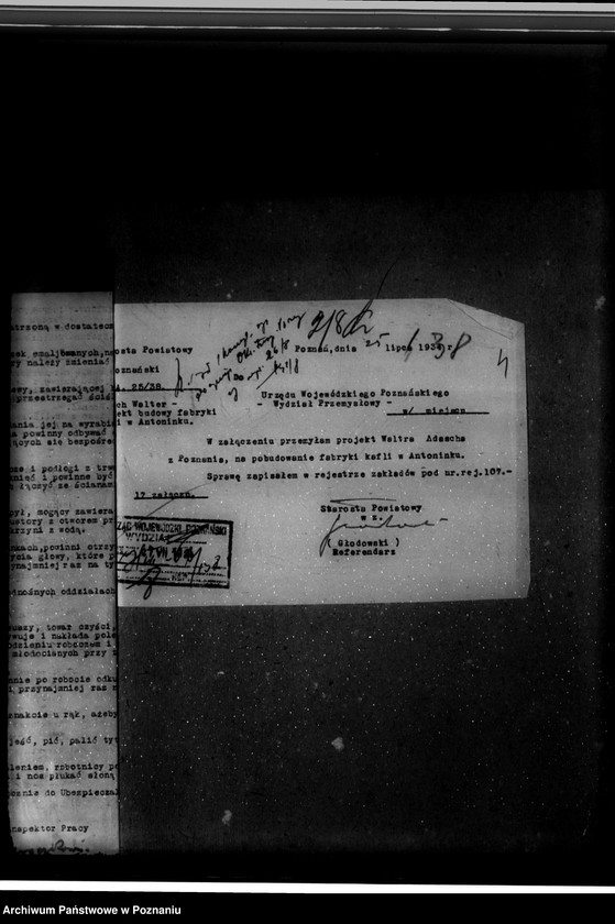 Obraz 8 z jednostki "Zatwierdzenie zakładu przemysłowego /wytwórni kafli/ w. Adascha w Antoninku powiat poznański"