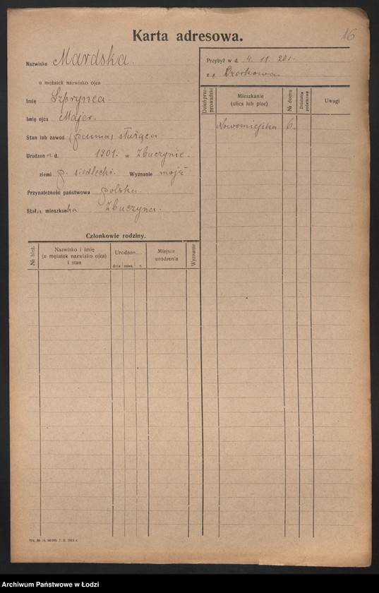 Obraz 18 z jednostki "[Spis ludności Łodzi] Mardofel - Markgraf"