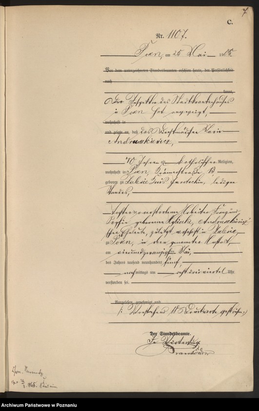 Obraz 9 z jednostki "Księga miejscowa zgonów tom III"