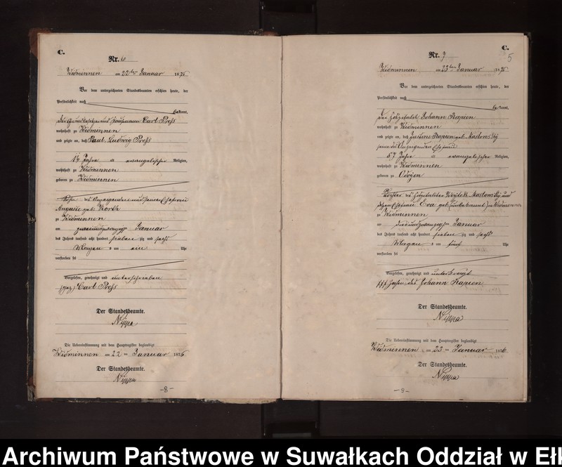 image.from.unit.number "Sterbe-Neben-Register des Preussischen Standes-Amtes Widminnen Kreis Loetzen"