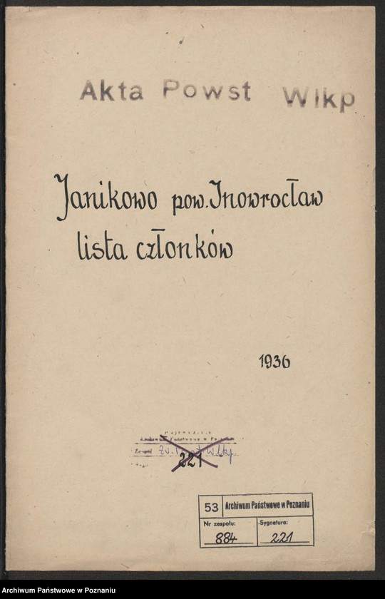 Obraz 2 z jednostki "Janikowo, powiat Inowrocław, lista członków."