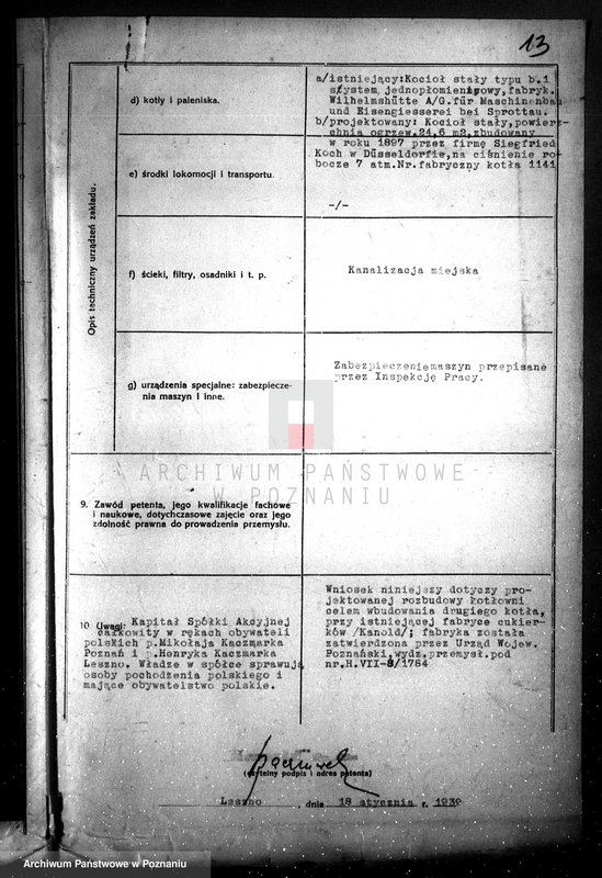 Obraz 18 z jednostki "Zatwierdzenie zakładu przemysłowego /fabryki cukierków "Kanold" w Lesznie"