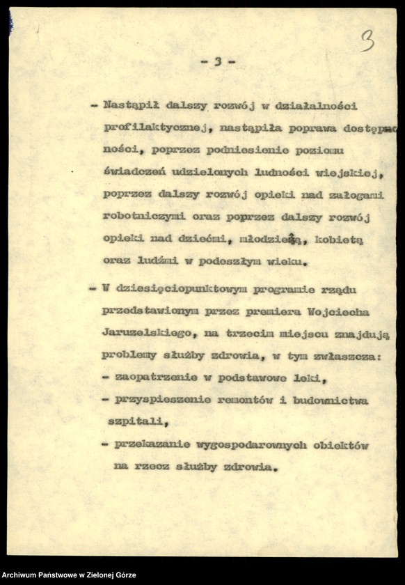 Obraz 5 z jednostki "Zdrowie. Przemówienia pracowników wydziału z okazji. Dnia pracownika służby zdrowia w latach 1982-1988, rocznic Wojewódzkiej Stacji Krwiodawstwa w 1978,1986; Sanepidu 1979, Sanatorium w Torzymiu w 1980, PKPS w 1984"