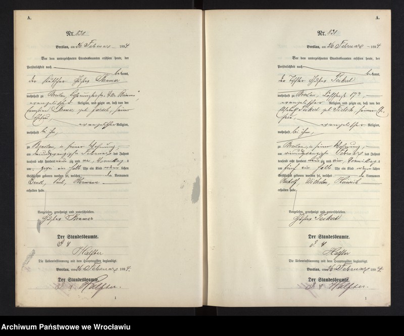 image.from.unit.number "Geburts-Haupt-Register Breslau II 1894 Band 3"