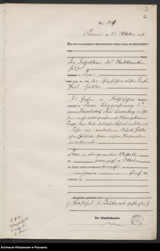 Obraz 5 z jednostki "Księga miejscowa zgonów tom V [Rejestr główny zgonów]"