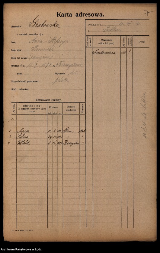 image.from.unit.number "[Spis ludności Łodzi] Grabowska - Graczuchin"