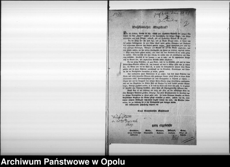 Obraz 6 z jednostki "Acta des Magistrats zu Oppeln betreffend die Sammlung milder Beiträge 1841-1845"