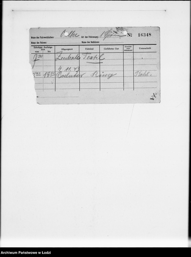 Obraz 12 z jednostki "Theodor Oelke [rachunki za dostawy towarów dla Getta]"