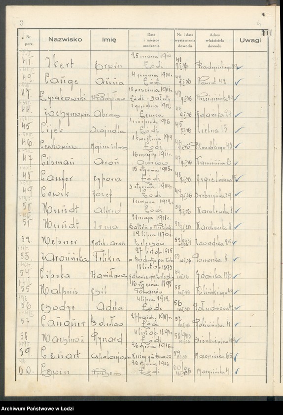 image.from.unit.number "Ewidencja dowodów osobistych wydanych przez Zarząd Miejski w Łodzi, zespół nr 3 [- nazwiska na litery Ch, H, I, J, L, Ł]"