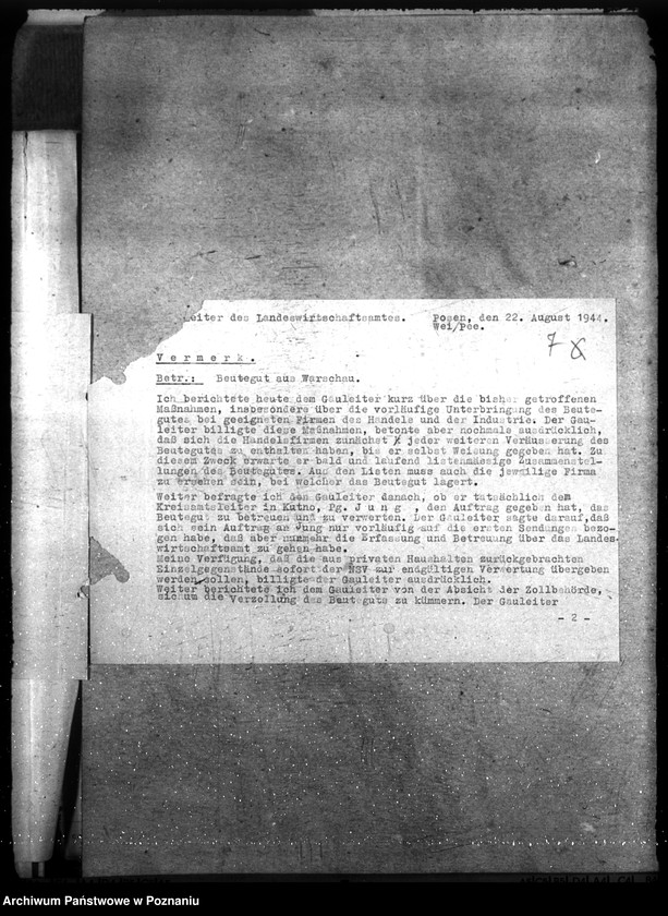 Obraz 11 z jednostki "Aktion Warschau - Hauptakten I (Łupy wojenne zdobyte podczas powstania warszawskiego"