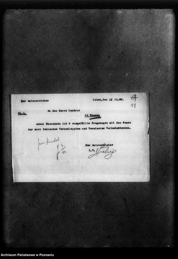 Obraz 15 z jednostki "Korespondencja w sprawie Niemców, którzy zginęli w 1939 roku w różnych powiatach"