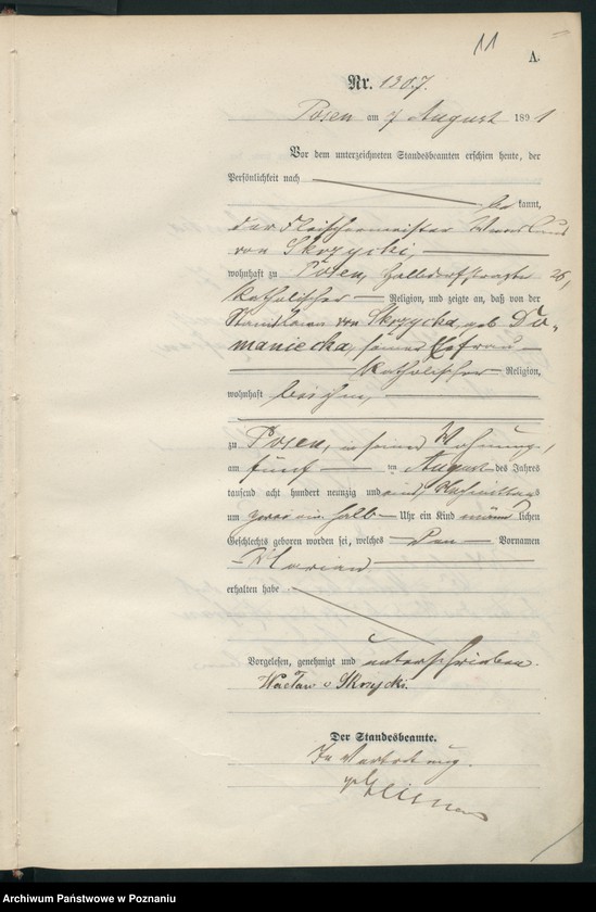 Obraz 14 z jednostki "Księga urodzeń t. IV"