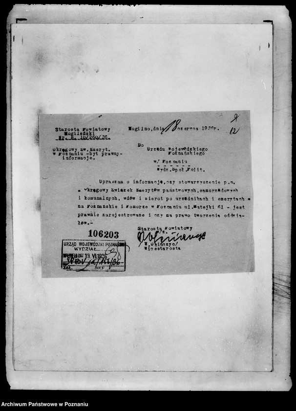 Obraz 15 z jednostki "Okręgowy Związek Emerytów i Emerytek Państwowych Wdów i Sierot po urzędnikach na Poznańskie i Pomorze w Poznaniu"