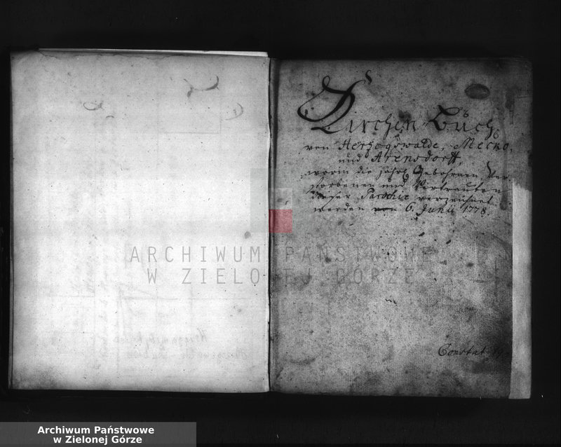 Obraz z jednostki "Kirchen "Buch" von Herzogswalde, Meekow und Arensdorf worin die Jährlich Gebohrnen, Verstorbenen und Vertrauten dieser Parochie verzeichnet worden von 6 Juli 1778."