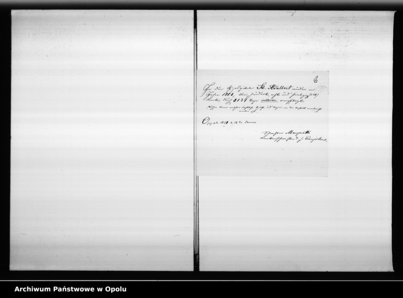 Obraz 8 z jednostki "Acta des Magistrats zu Oppeln betreffend Aufnahme und Einsendung der städtischen Tabellen von der Stadt Oppeln"