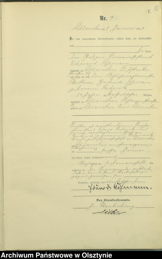 image.from.unit.number "Sterbe-Haupt-Register Tom I,Nr 1 - 399"