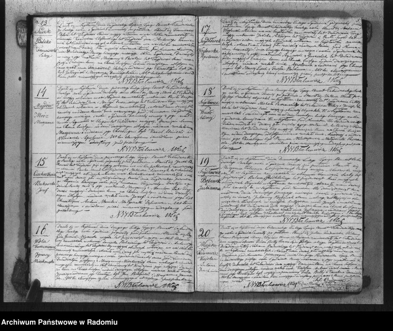 image.from.unit.number "Księga aktów cywilno religijnych urodzonych, zaślubionych i zmarłych kościoła parafialnego szydłowieckiego na rok 1846"