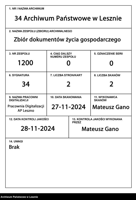 Obraz 1 z jednostki "Potwierdzenie złożenia hołdu królowi Prus Fryderykowi Wilhelmowi przez Ernsta Müllera właściciela majątku Rzeczyca pow. krośnieński dnia 4 VI 1847"