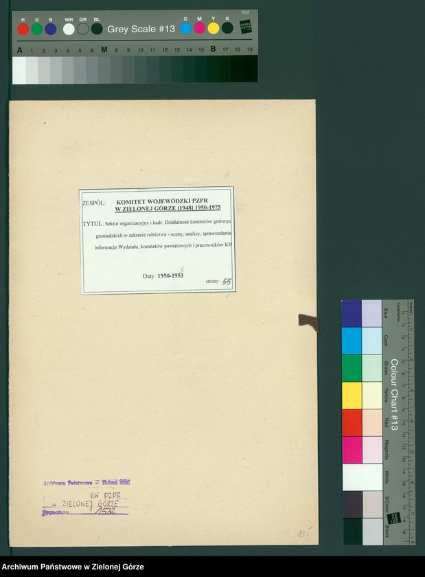 image.from.unit.number "Sektor organizacyjny i kadr: Działalność komitetów gminnych i gromadzkich w zakresie rolnictwa - oceny, analizy, sprawozdania i informacje Wydziału, komitetów powiatowych i pracowników KW "