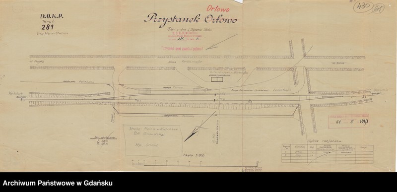 image.from.unit.number "D.O.K.P. Toruń. 281. Linia: Mełno - Chełmża. Stacja Orłowo. Stan z dnia 1 stycznia 1936"