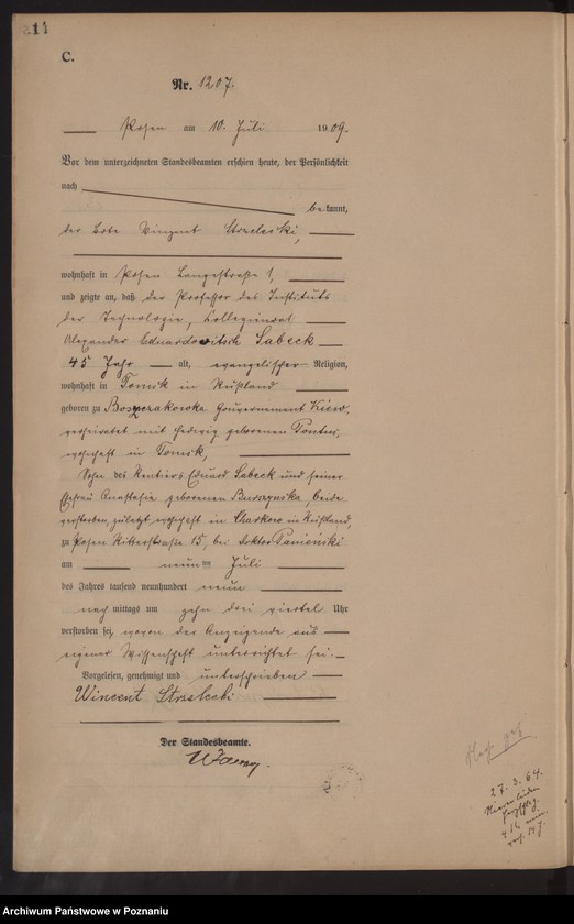 Obraz 16 z jednostki "Księga miejscowa zgonów tom III [Rejestr główny zgonów]"