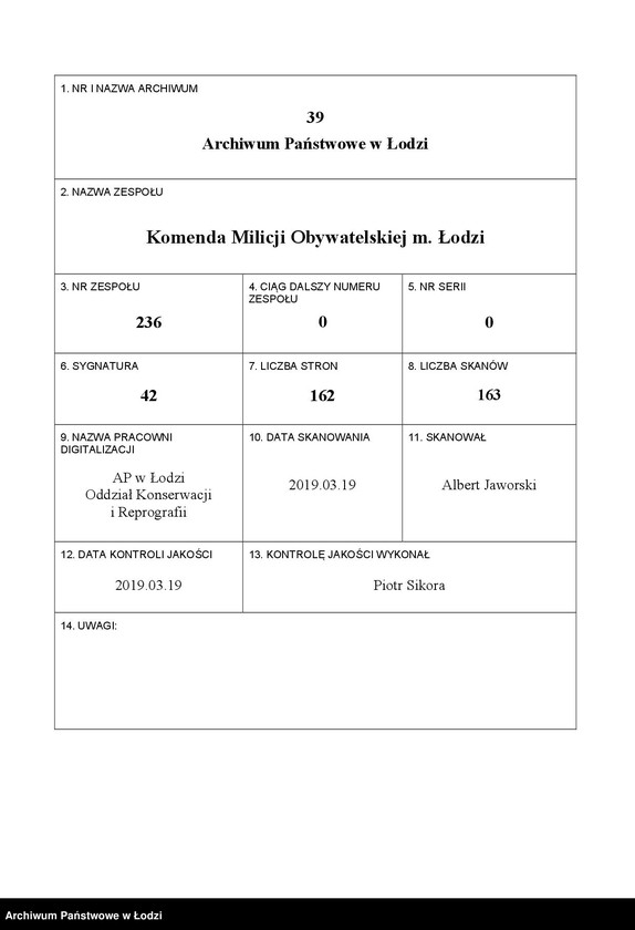Obraz 1 z jednostki "[II Komisariat - protokoły i raporty patroli i posterunków]"