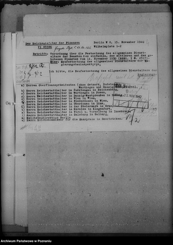 Obraz 8 z jednostki "Erlasse und Verfügungen betr. Festsetzung des allgemeinen Dienstalters der Beamten"