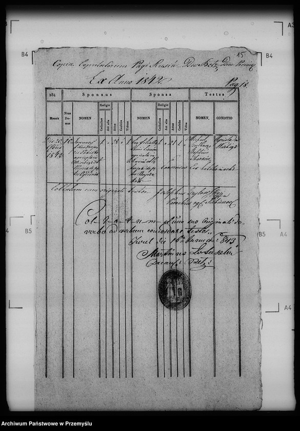 Obraz 19 z jednostki "[Kopie ksiąg metrykalnych parafii Siebieczów z filiami Leszczaków, Piwowszczyzna, Rusin, Wierzbiąż (dekanat Bełz)]"