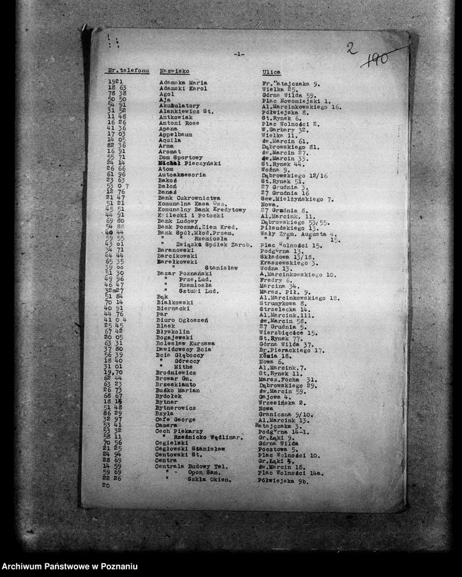 Obraz 6 z jednostki "Wykazy członków Stronnictwa Narodowego Poznań miasto"